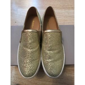 Gold Slip On Sneakers